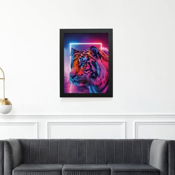 Quadro Decorativo 30x42cm - Neon - Tigre - Imagem 2