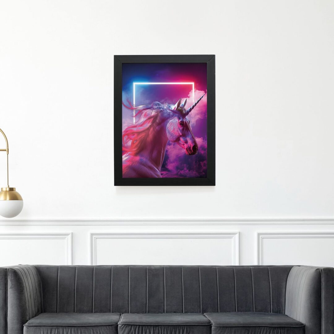 Quadro Decorativo 30x42cm - Neon - Unicórnio