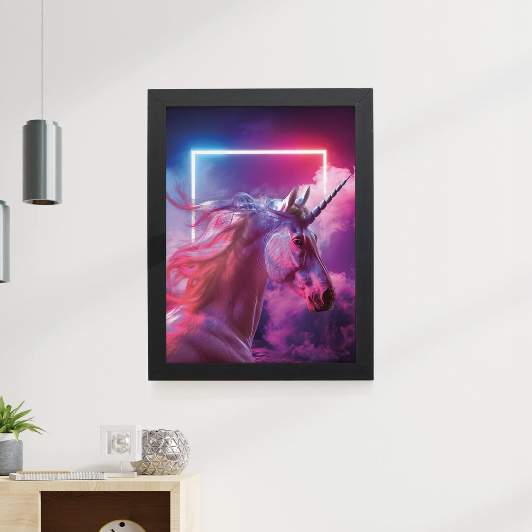 Quadro Decorativo 30x42cm - Neon - Unicórnio