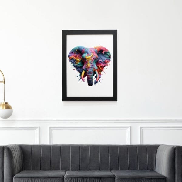 Quadro Decorativo 30x42cm - Paint Art - Elefante - Imagem 4