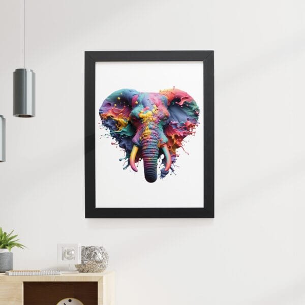 Quadro Decorativo 30x42cm - Paint Art - Elefante - Imagem 3