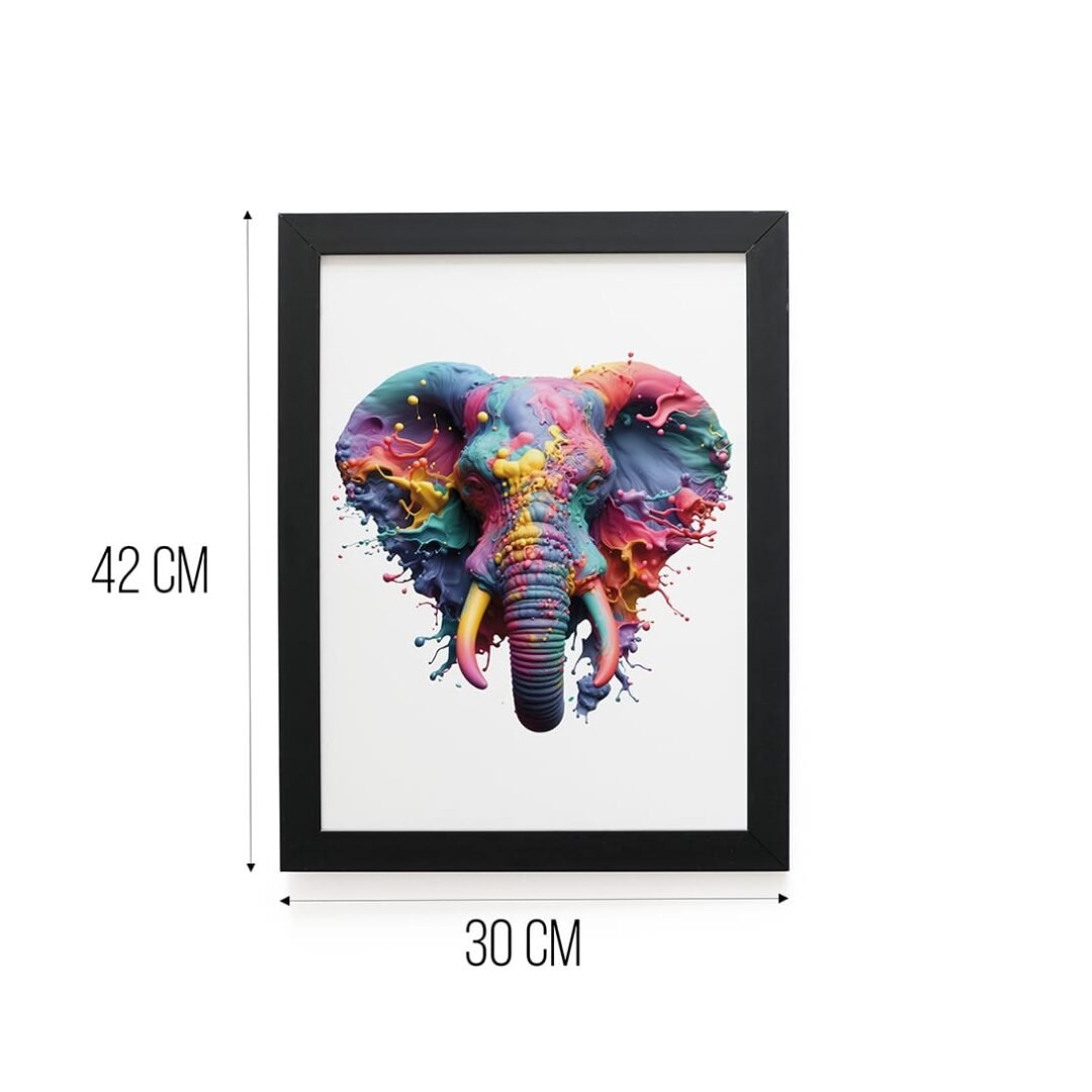 Quadro Decorativo 30x42cm - Paint Art - Elefante