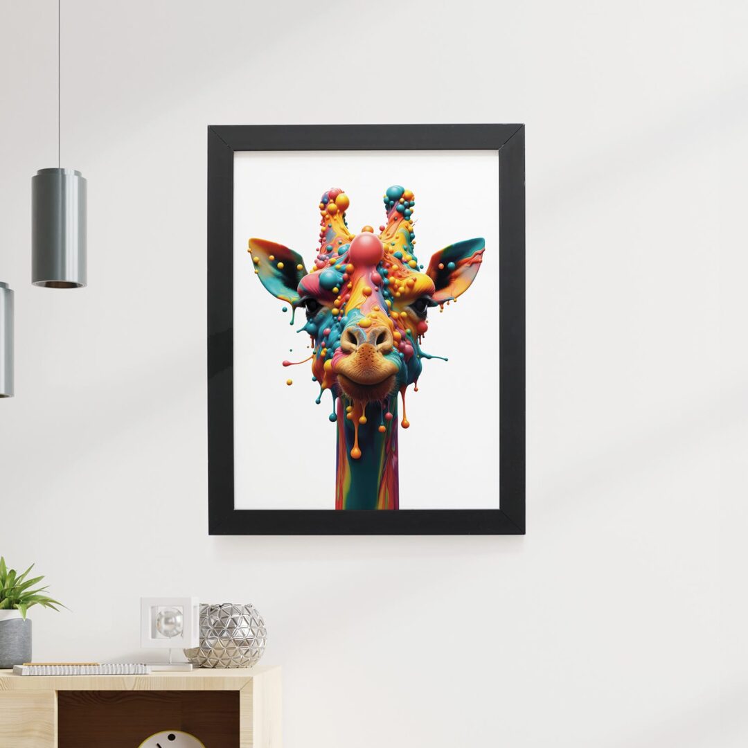 Quadro Decorativo 30x42cm - Paint Art - Girafa
