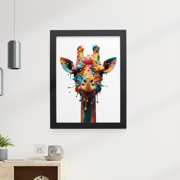Quadro Decorativo 30x42cm - Paint Art - Girafa - Imagem 3