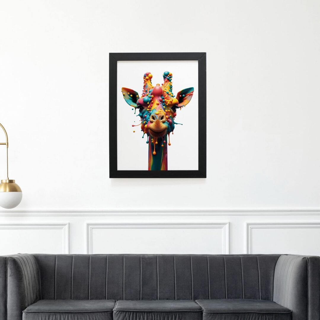 Quadro Decorativo 30x42cm - Paint Art - Girafa