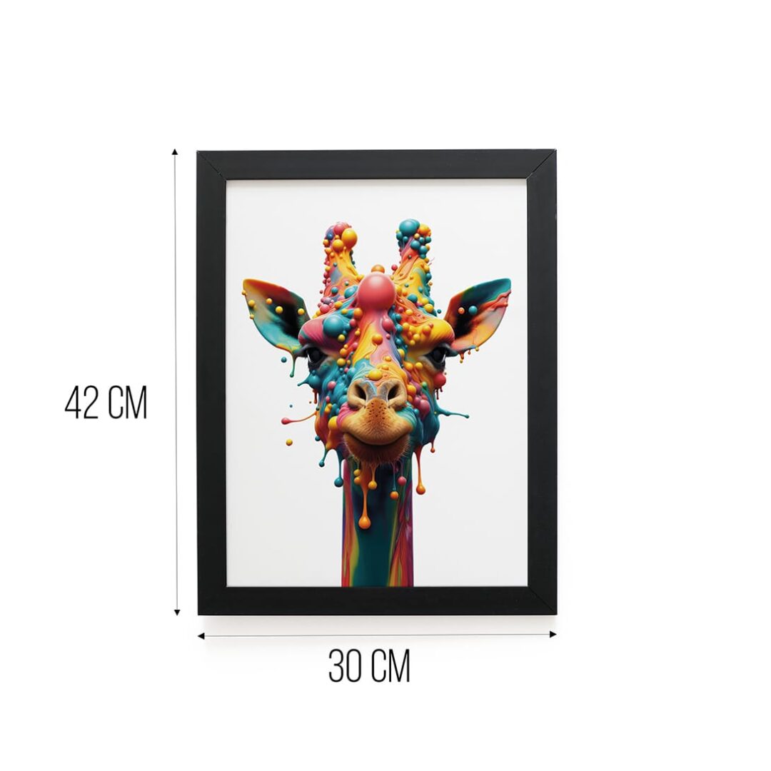 Quadro Decorativo 30x42cm - Paint Art - Girafa