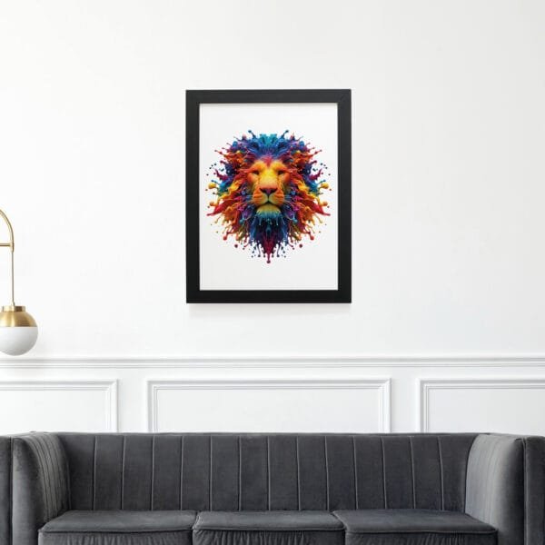 Quadro Decorativo 30x42cm - Paint Art - Leão - Imagem 2