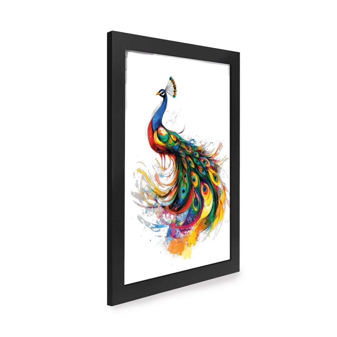 Quadro Decorativo 30x42cm - Paint Art - Pavão