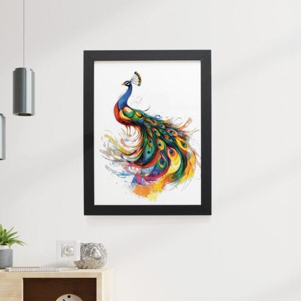 Quadro Decorativo 30x42cm - Paint Art - Pavão - Imagem 2