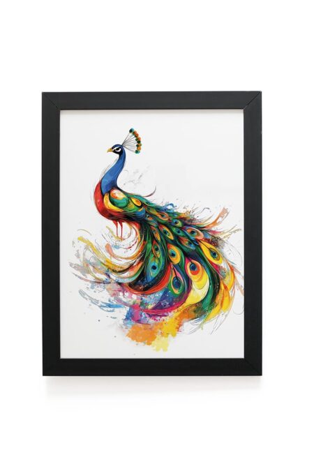 Quadro Decorativo 30x42cm - Paint Art - Pavão