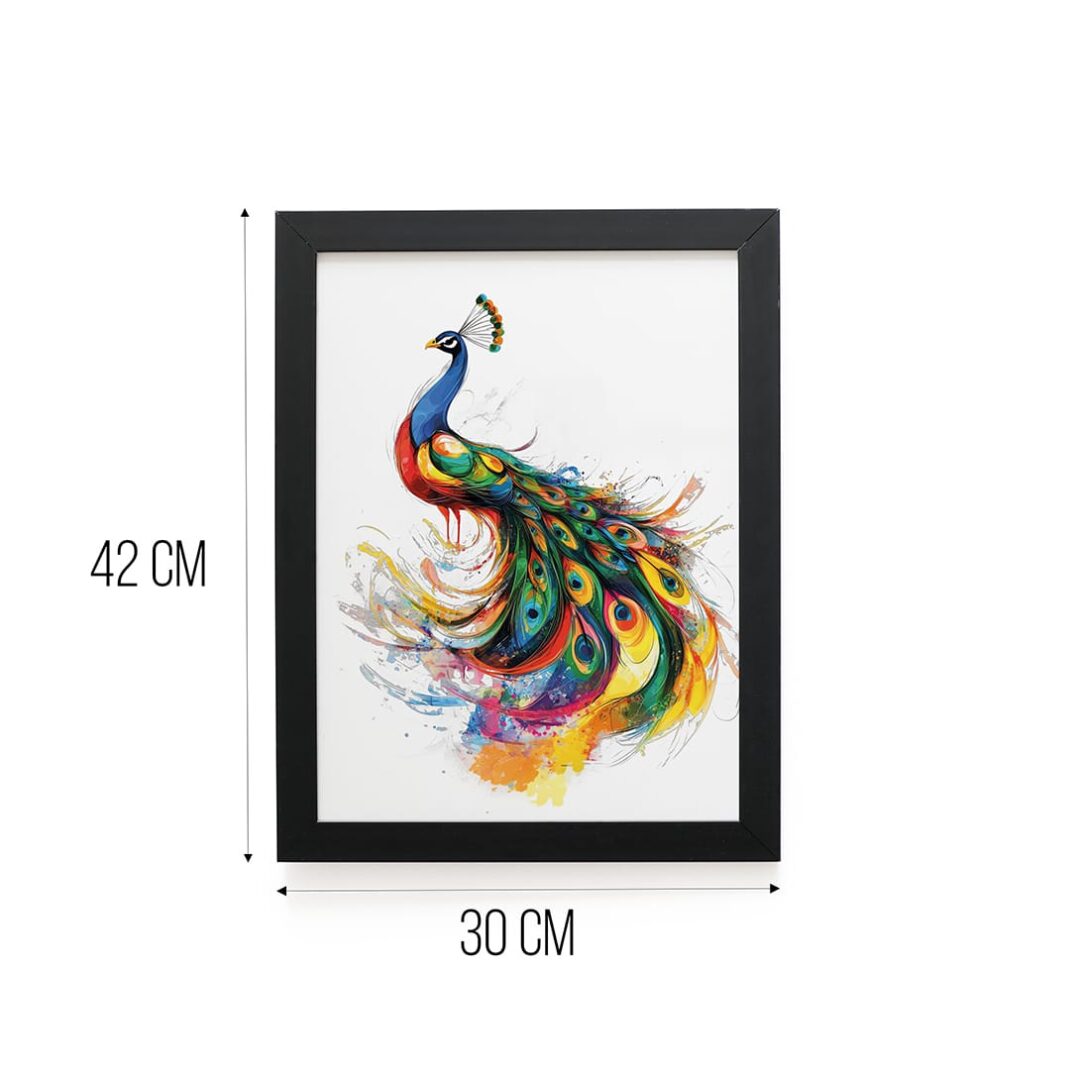 Quadro Decorativo 30x42cm - Paint Art - Pavão