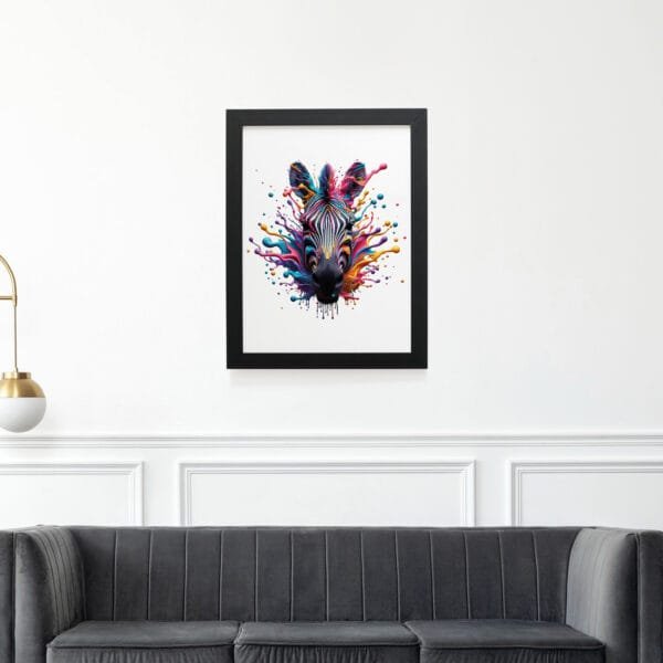 Quadro Decorativo 30x42cm - Paint Art - Zebra - Imagem 2