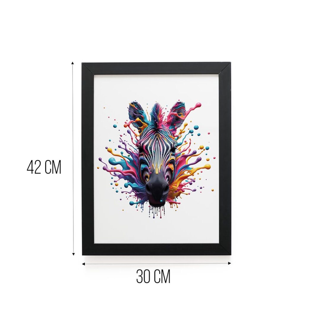 Quadro Decorativo 30x42cm - Paint Art - Zebra