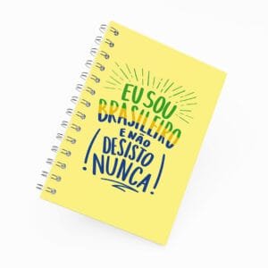 Caderno Grande 19x27cm - Não Desisto Nunca - Amarelo
