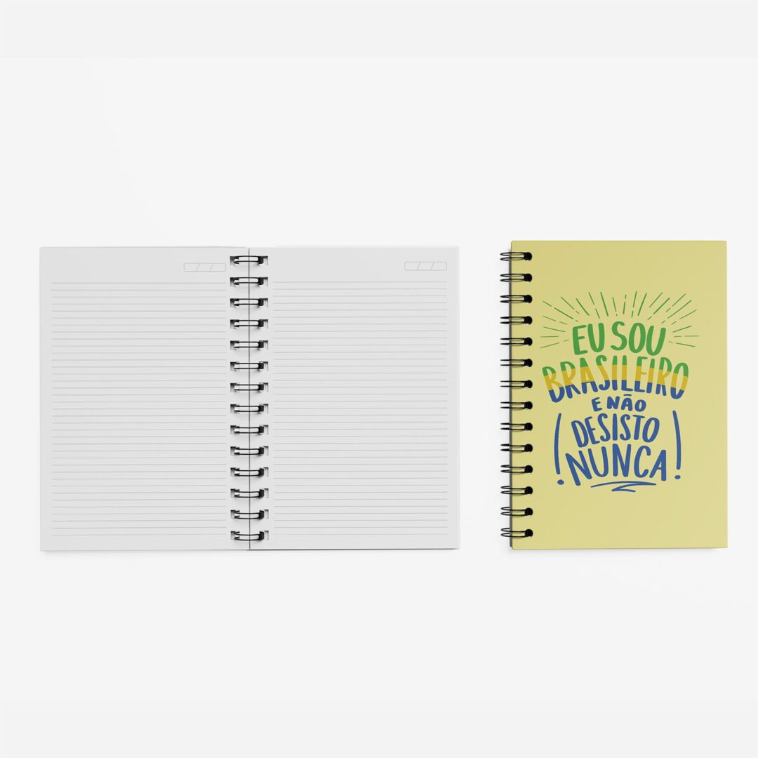 Caderno Grande 19x27cm - Não Desisto Nunca - Amarelo
