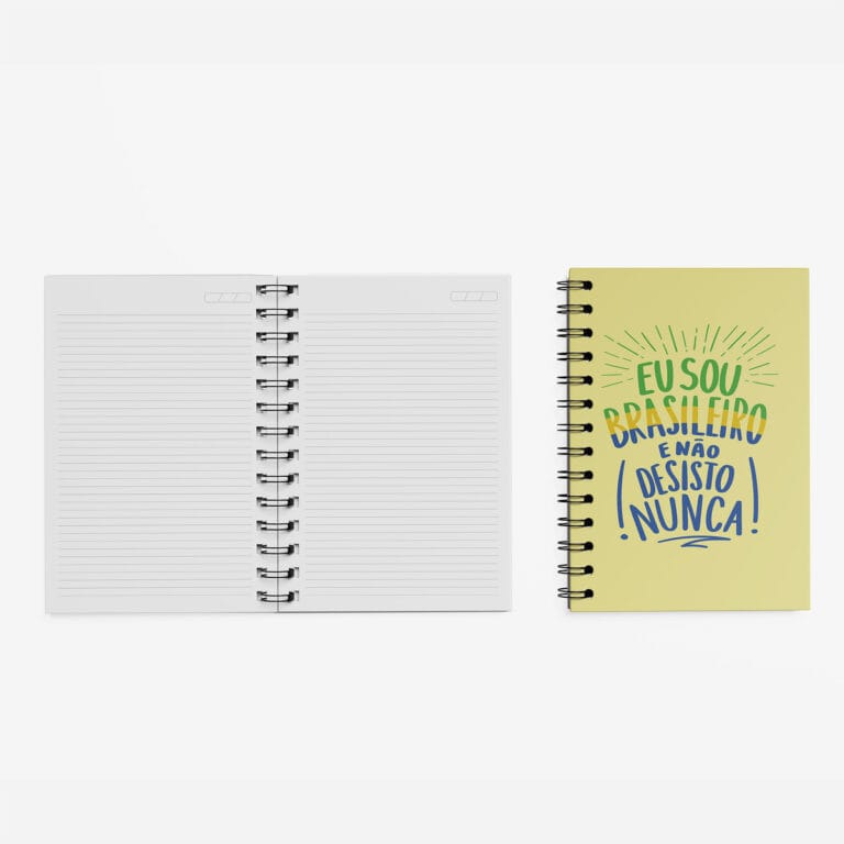 Caderno Grande 19x27cm – Não Desisto Nunca – Amarelo