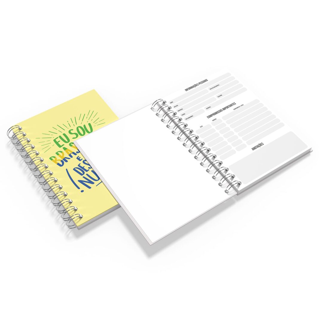 Caderno Grande 19x27cm - Não Desisto Nunca - Amarelo