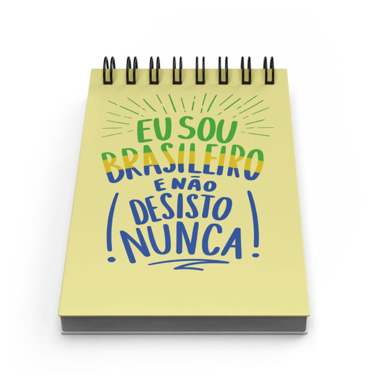 Bloco de Notas 10x15cm – Não Desisto Nunca – Amarelo