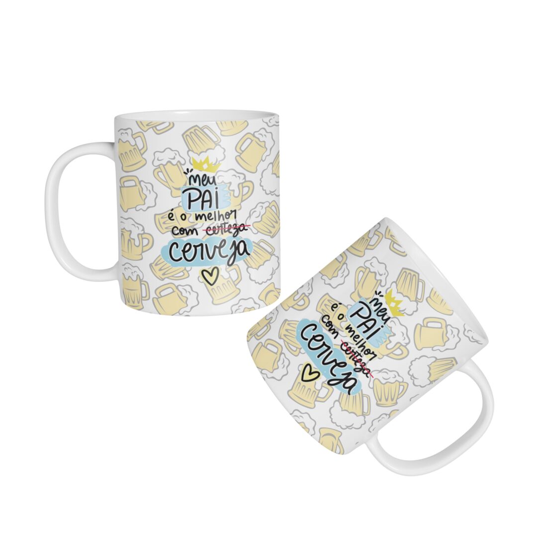 Caneca Cerâmica - Pai com Cerveja