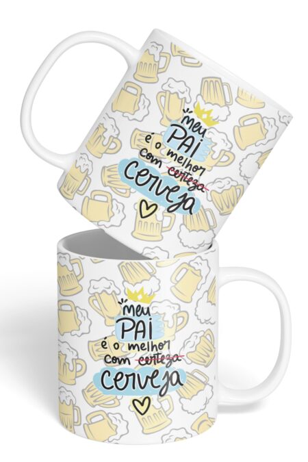 Caneca Cerâmica - Pai com Cerveja