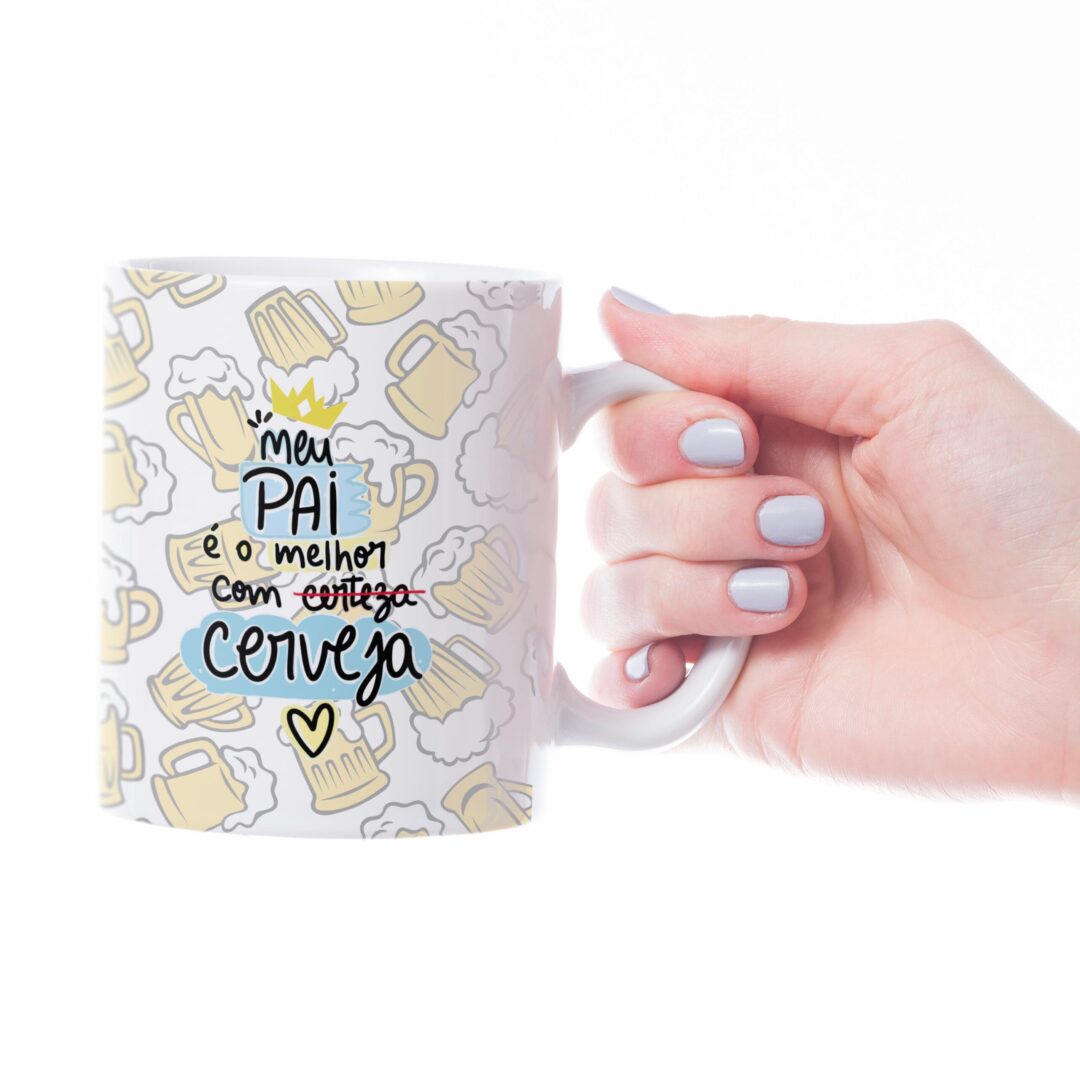 Caneca Cerâmica - Pai com Cerveja