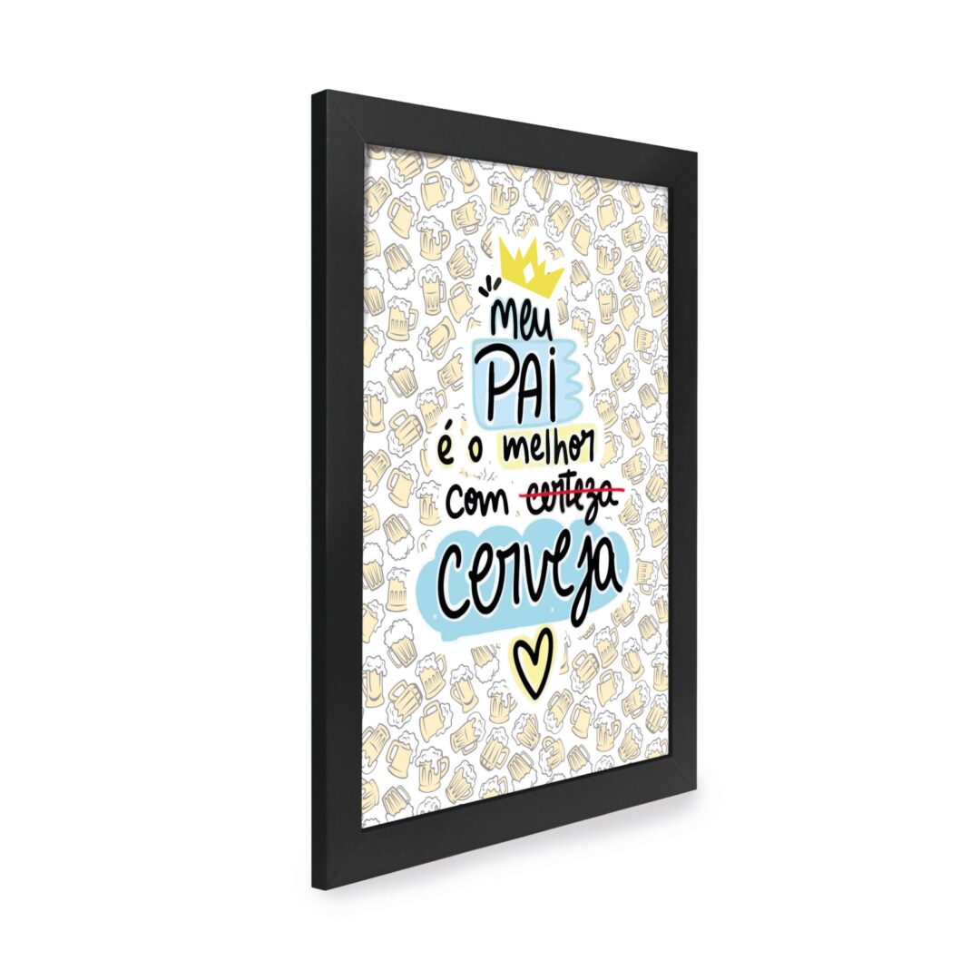 Quadro Decorativo 30x42cm - Pai com Cerveja