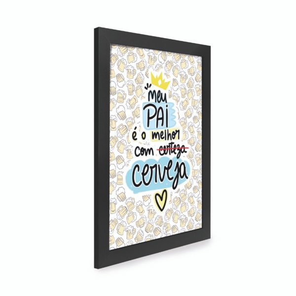 Quadro Decorativo 30x42cm - Pai com Cerveja - Imagem 2