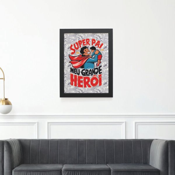 Quadro Decorativo 30x42cm - Super Pai - Imagem 2
