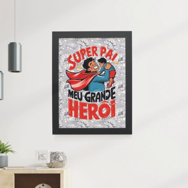 Quadro Decorativo 30x42cm - Super Pai - Imagem 3