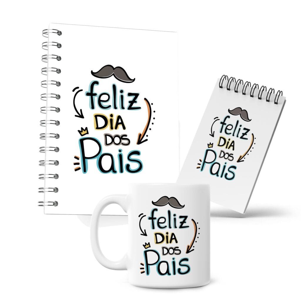 Kit Caderno, Bloco e Caneca - Feliz Dia dos Pais