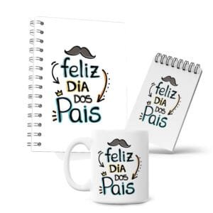 Kit Caderno, Bloco e Caneca - Feliz Dia dos Pais