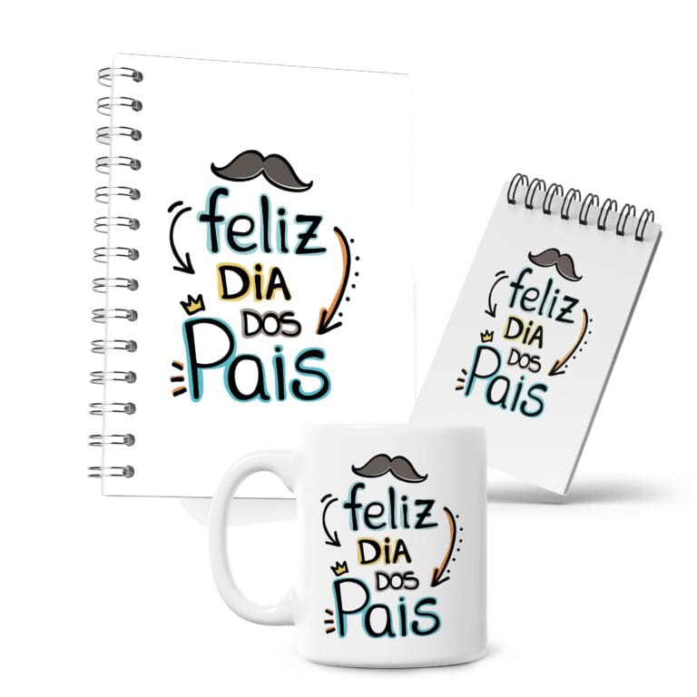 Kit Caderno, Bloco e Caneca – Feliz Dia dos Pais