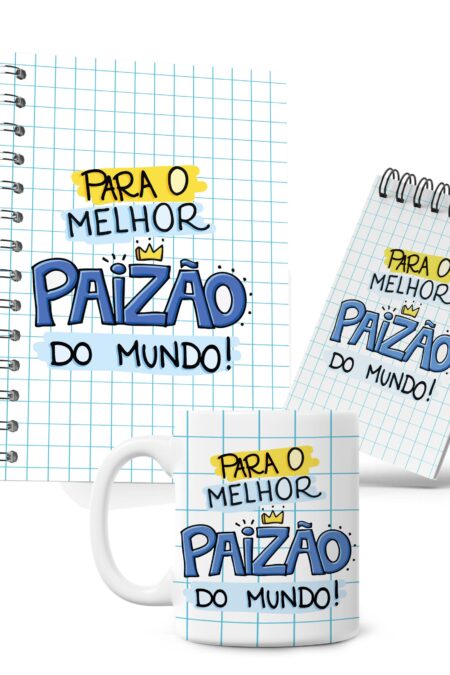 Kit Caderno, Bloco e Caneca - Melhor Paizão do Mundo
