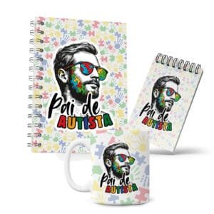 Kit Caderno, Bloco e Caneca - Pai de Autista