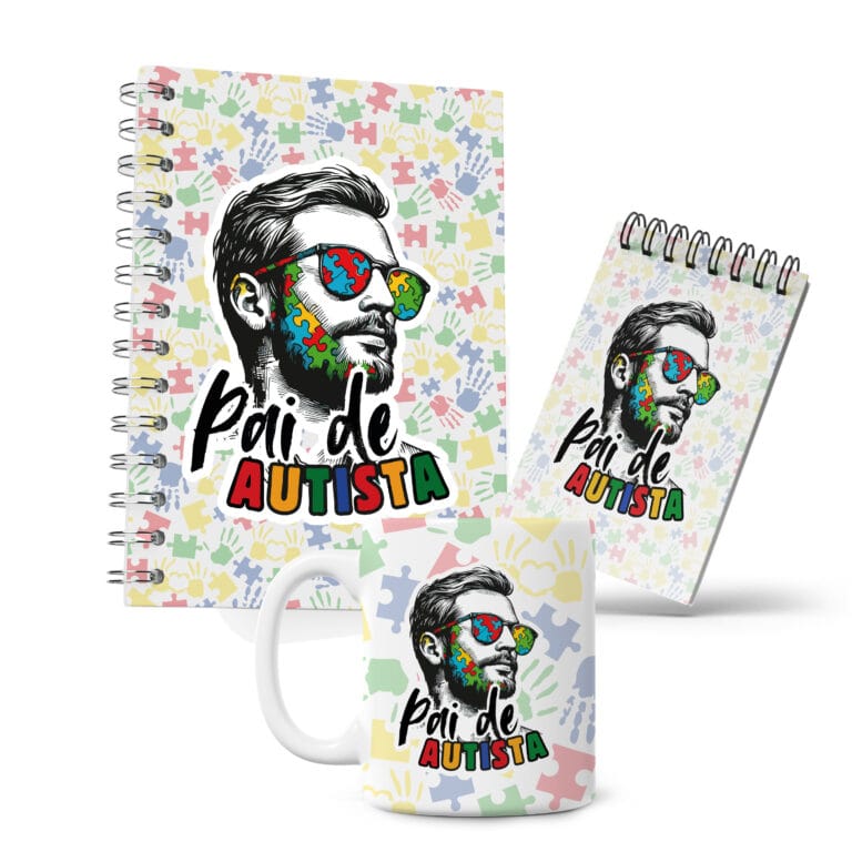 Kit Caderno, Bloco e Caneca – Pai de Autista