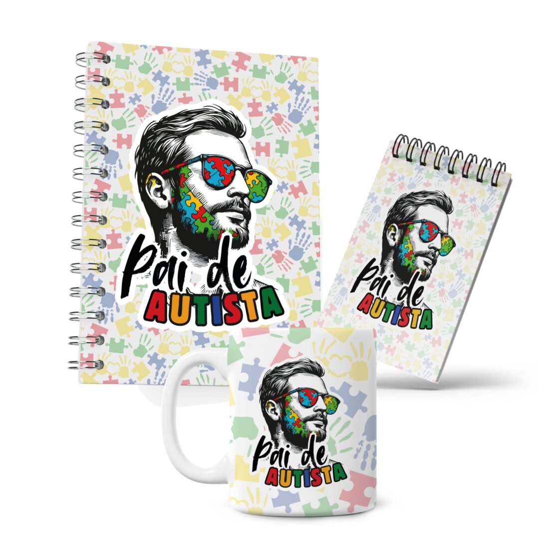 Kit Caderno, Bloco e Caneca - Pai de Autista