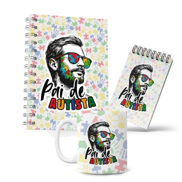 Kit Caderno, Bloco e Caneca - Pai de Autista