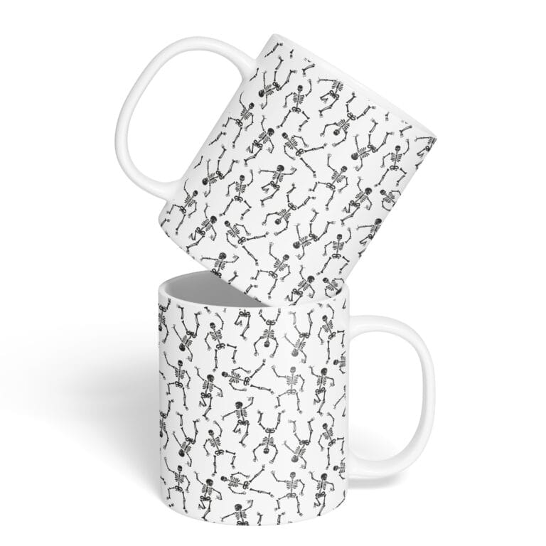 Caneca Cerâmica – Halloween – Esqueletos