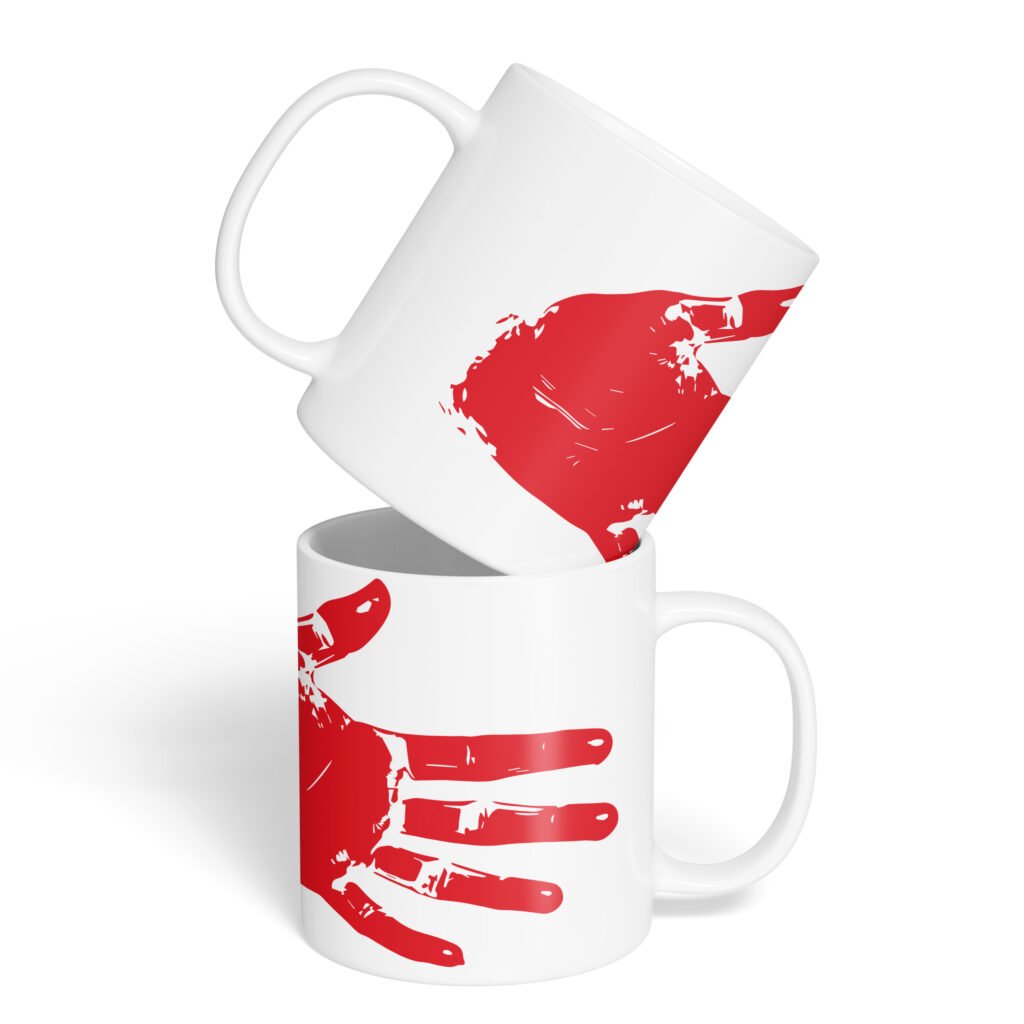 Caneca Cerâmica - Halloween - Mão de Sangue