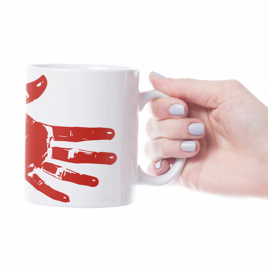Caneca Cerâmica - Halloween - Mão de Sangue