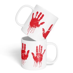 Caneca Cerâmica - Halloween - Mãos de Sangue