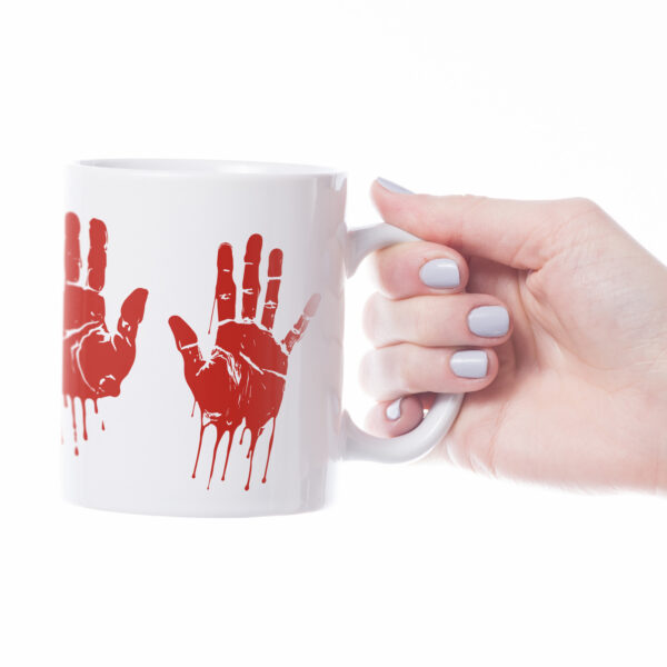 Caneca Cerâmica - Halloween - Mãos de Sangue - Imagem 3