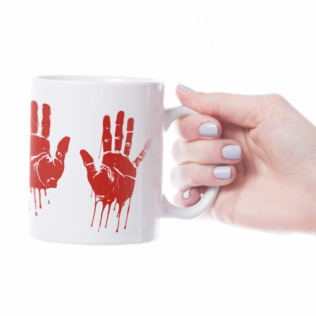 Caneca Cerâmica - Halloween - Mãos de Sangue