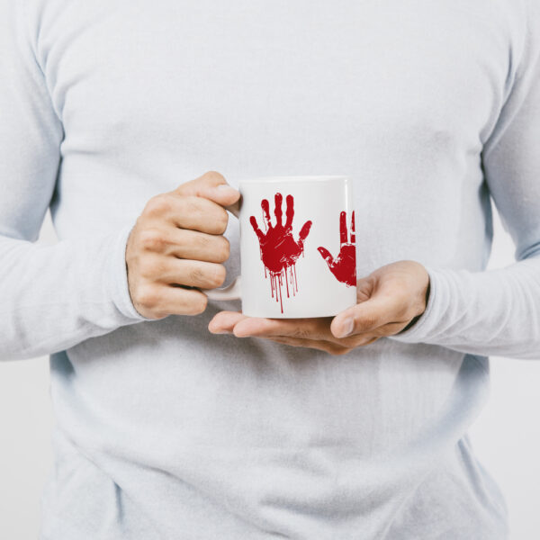 Caneca Cerâmica - Halloween - Mãos de Sangue - Imagem 4