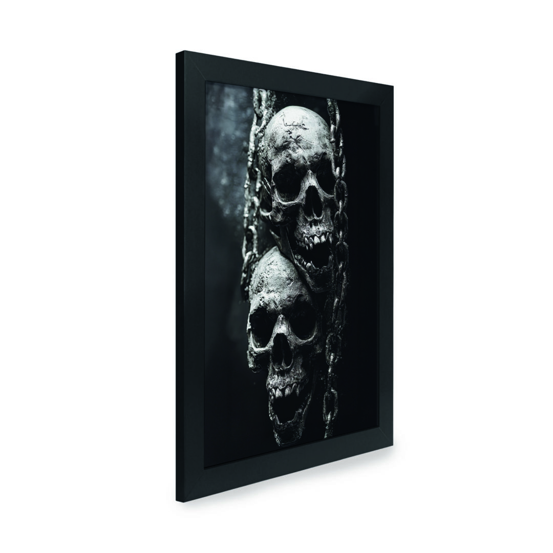 Quadro Decorativo 30x42cm - Halloween - Caveiras