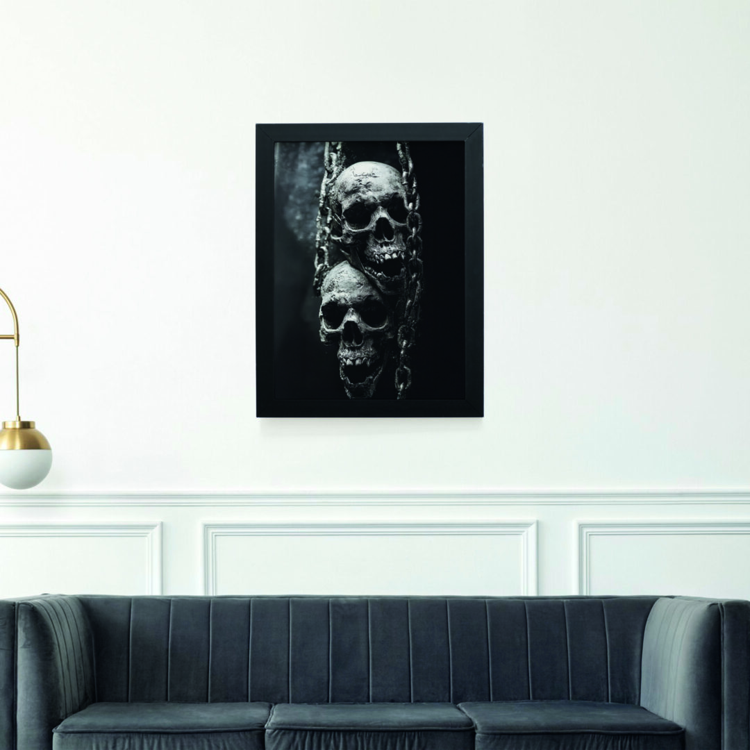 Quadro Decorativo 30x42cm - Halloween - Caveiras