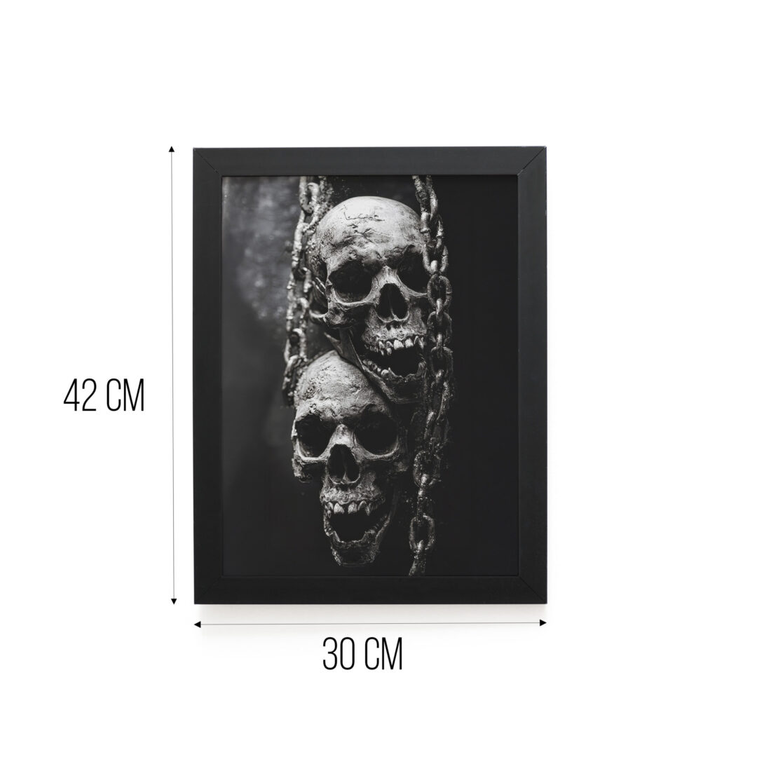 Quadro Decorativo 30x42cm - Halloween - Caveiras
