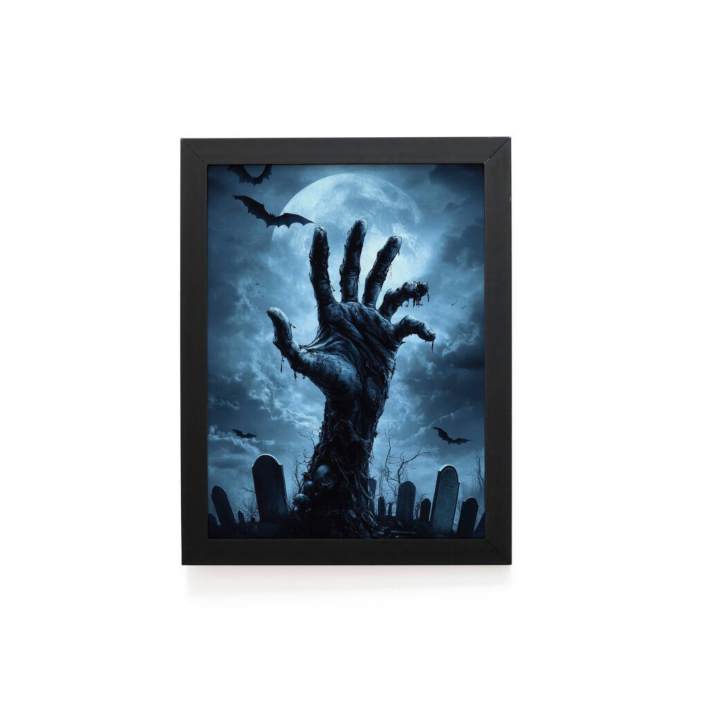 Quadro Decorativo 30x42cm - Halloween - Mão Zumbi