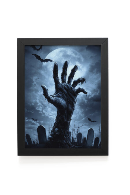 Quadro Decorativo 30x42cm - Halloween - Mão Zumbi