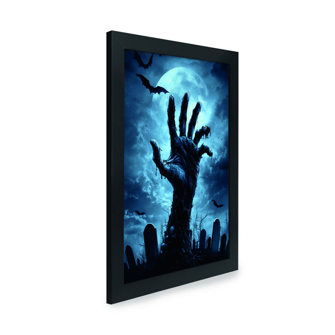 Quadro Decorativo 30x42cm - Halloween - Mão Zumbi